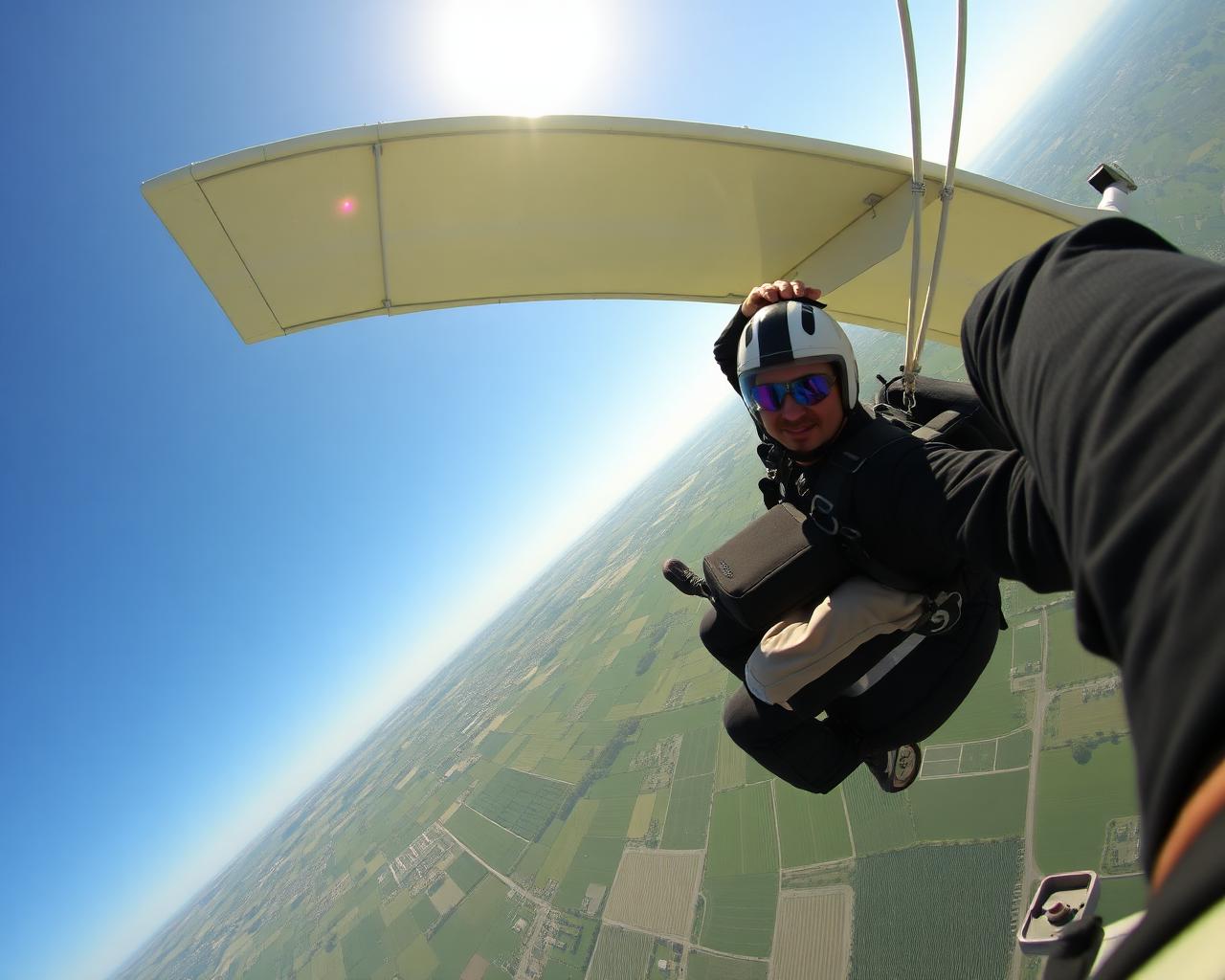 Skydiver during the Leap of Faith fundraiser